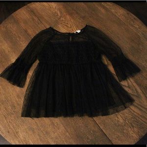 Black dotted tulle shirt